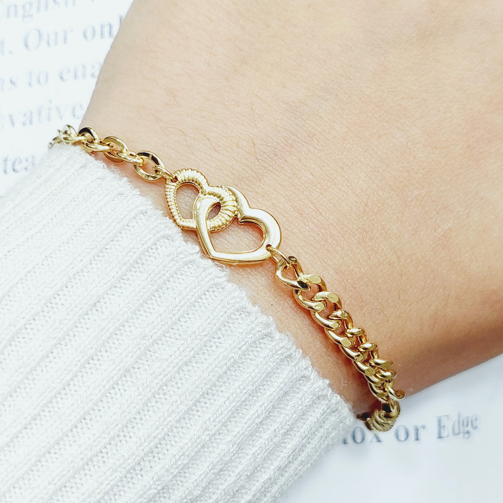 18K Gold Heart Bracelet by Saeed Jewelry - Image 2