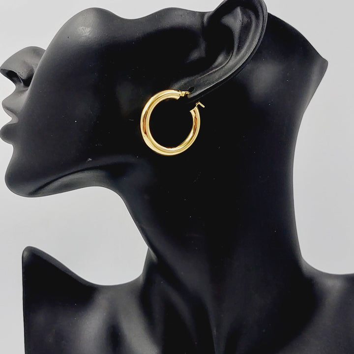 18K Gold Hoop Earrings by Saeed Jewelry - Image 2