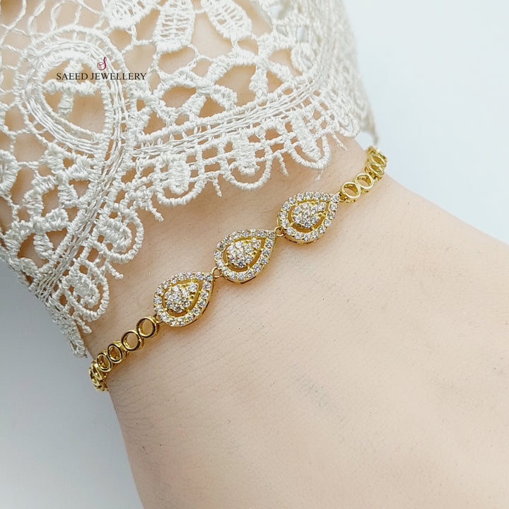 18K Gold Zircon Studded Tears Bracelet by Saeed Jewelry - Image 6