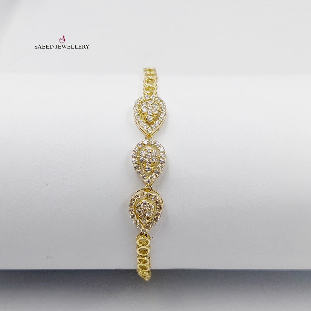 18K Gold Zircon Studded Tears Bracelet by Saeed Jewelry - Image 1