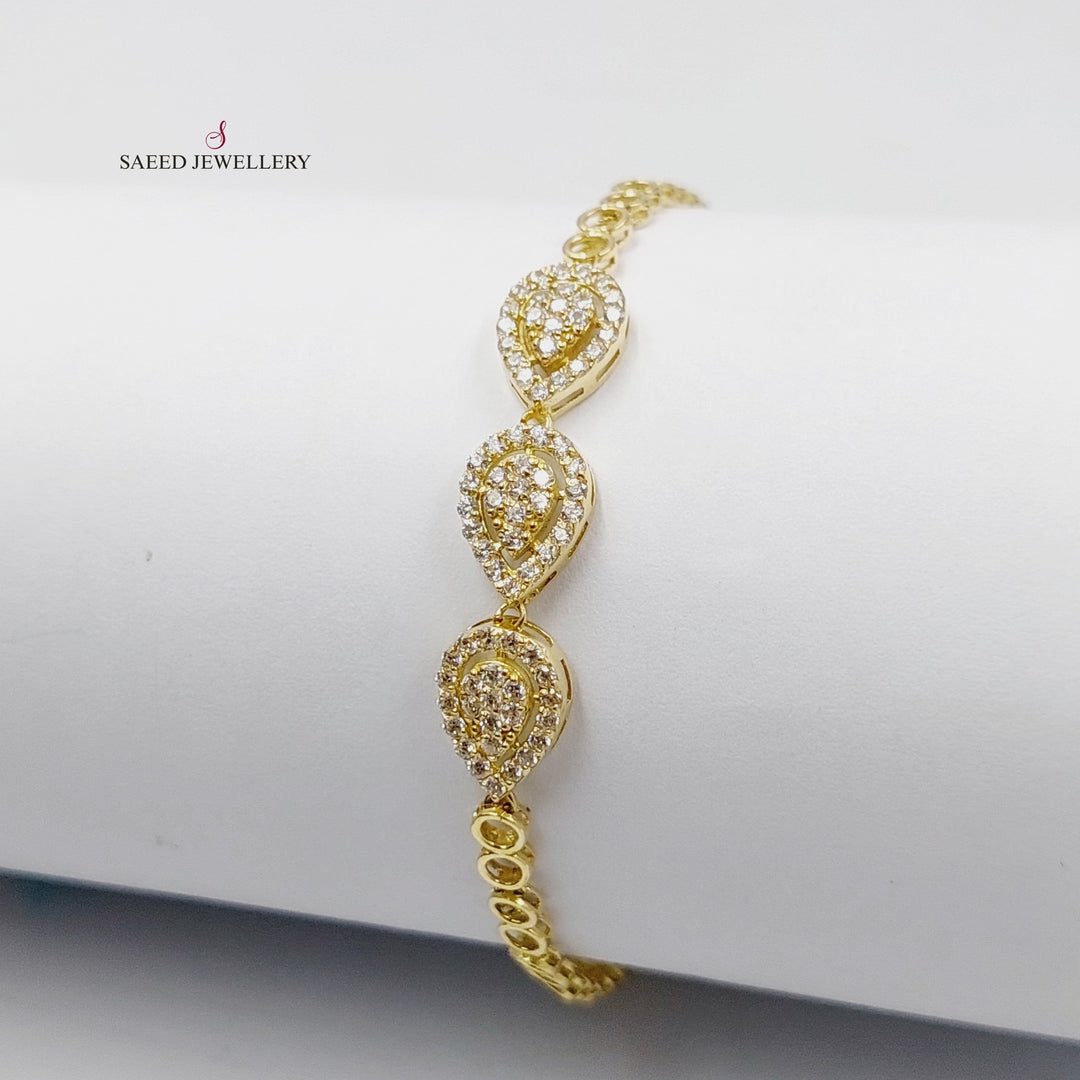 18K Gold Zircon Studded Tears Bracelet by Saeed Jewelry - Image 3