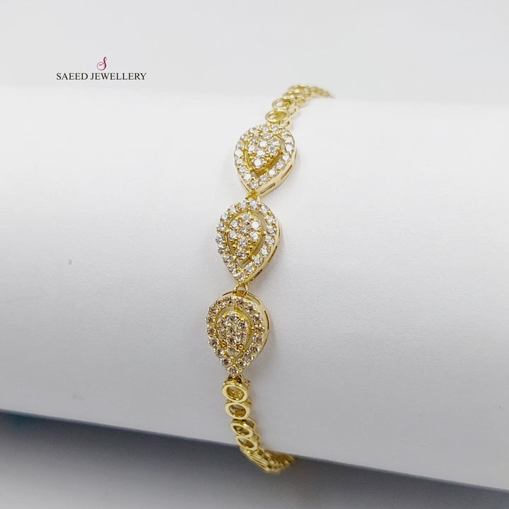 18K Gold Zircon Studded Tears Bracelet by Saeed Jewelry - Image 3