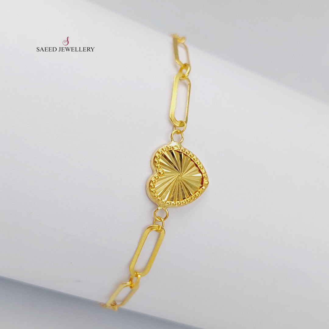 18K Gold Heart Bracelet by Saeed Jewelry - Image 4