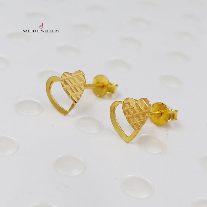 18K Gold Heart Earrings by Saeed Jewelry - Image 6