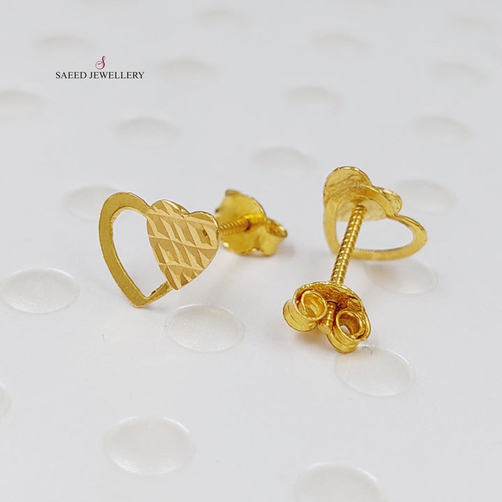 18K Gold Heart Earrings by Saeed Jewelry - Image 1