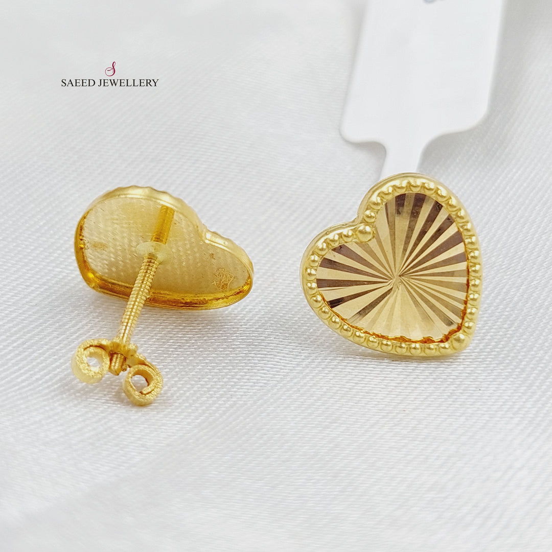 18K Gold Heart Earrings by Saeed Jewelry - Image 5