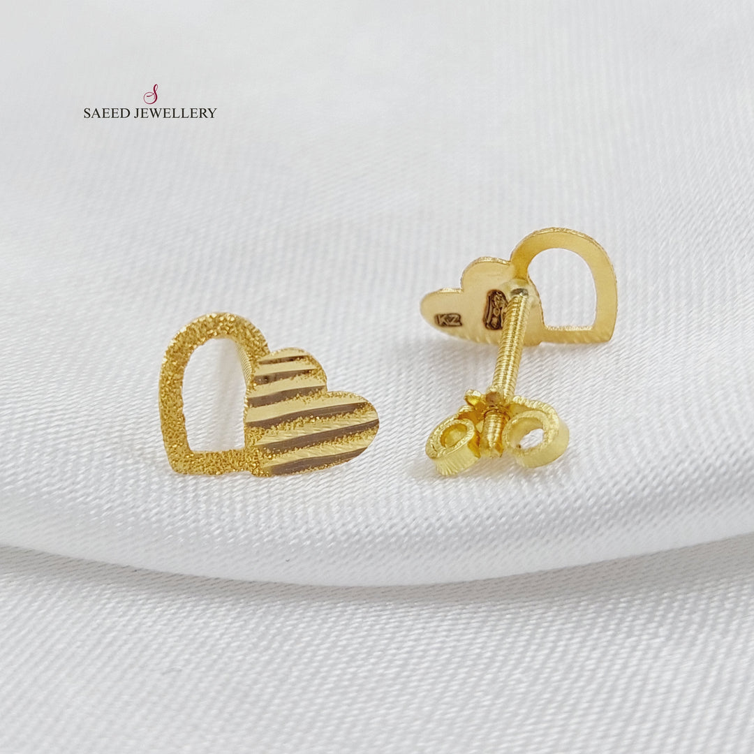 18K Gold Heart Earrings by Saeed Jewelry - Image 1