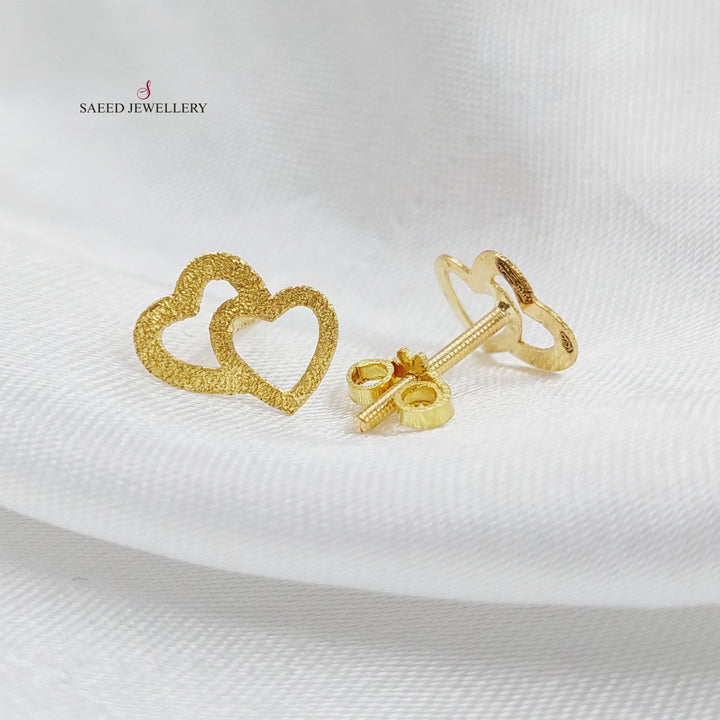 18K Gold Heart Earrings by Saeed Jewelry - Image 4