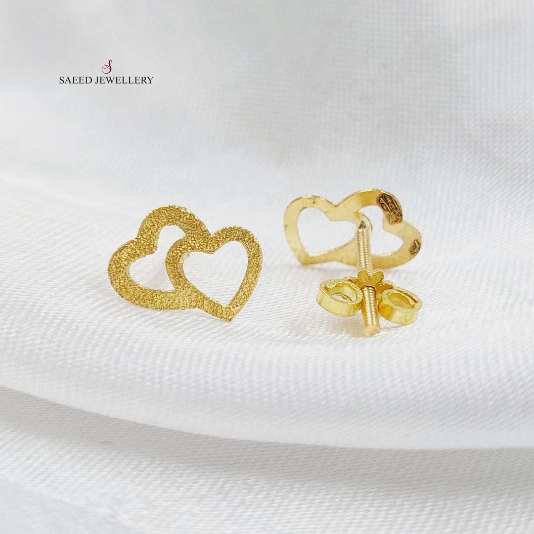 18K Gold Heart Earrings by Saeed Jewelry - Image 1