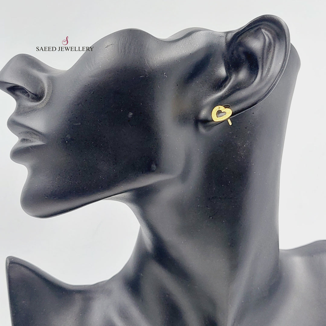 18K Gold Heart Earrings by Saeed Jewelry - Image 2