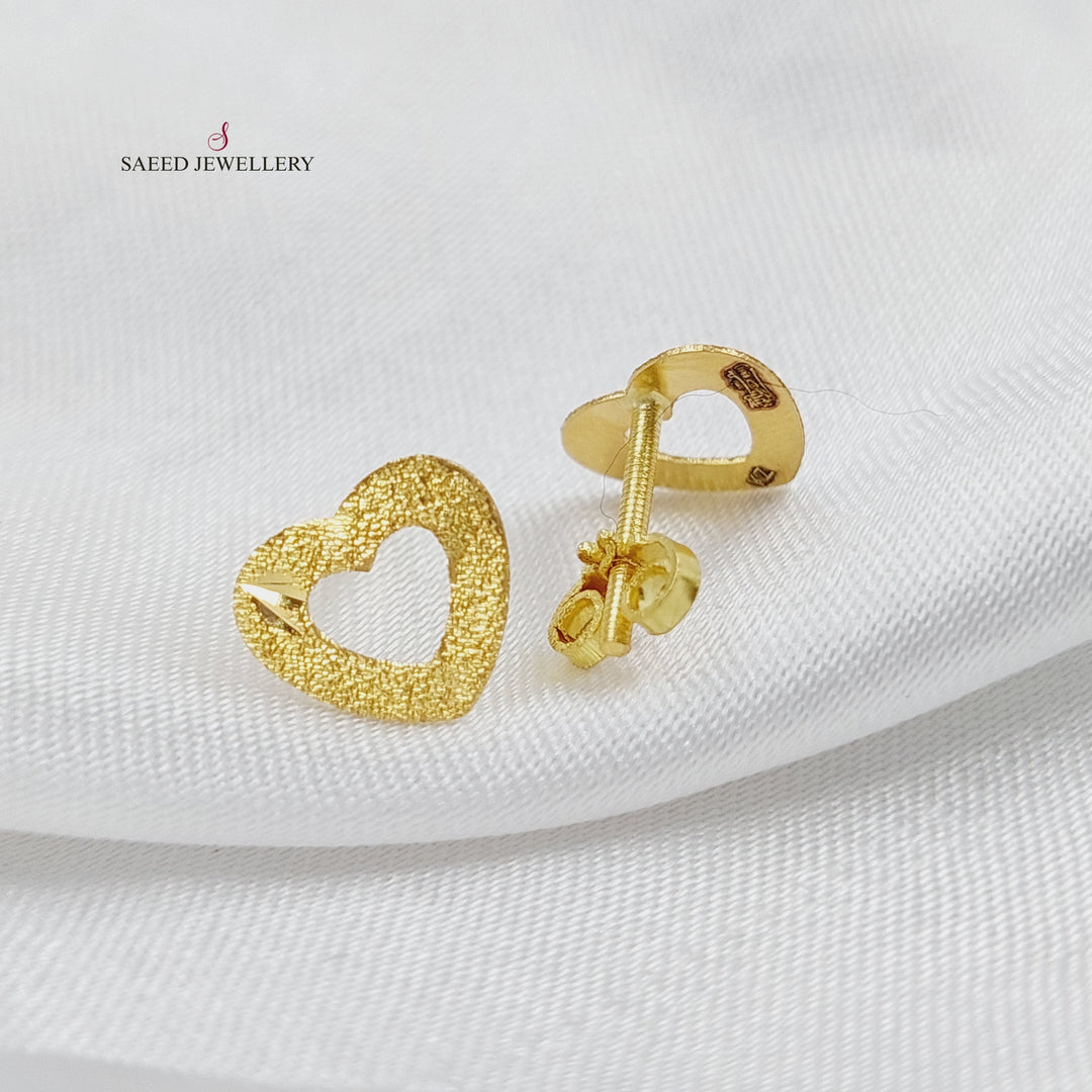 18K Gold Heart Earrings by Saeed Jewelry - Image 4