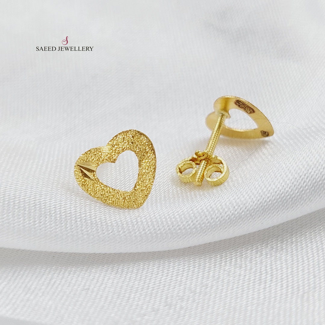 18K Gold Heart Earrings by Saeed Jewelry - Image 1