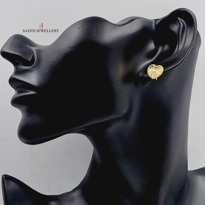 18K Gold Heart Earrings by Saeed Jewelry - Image 7