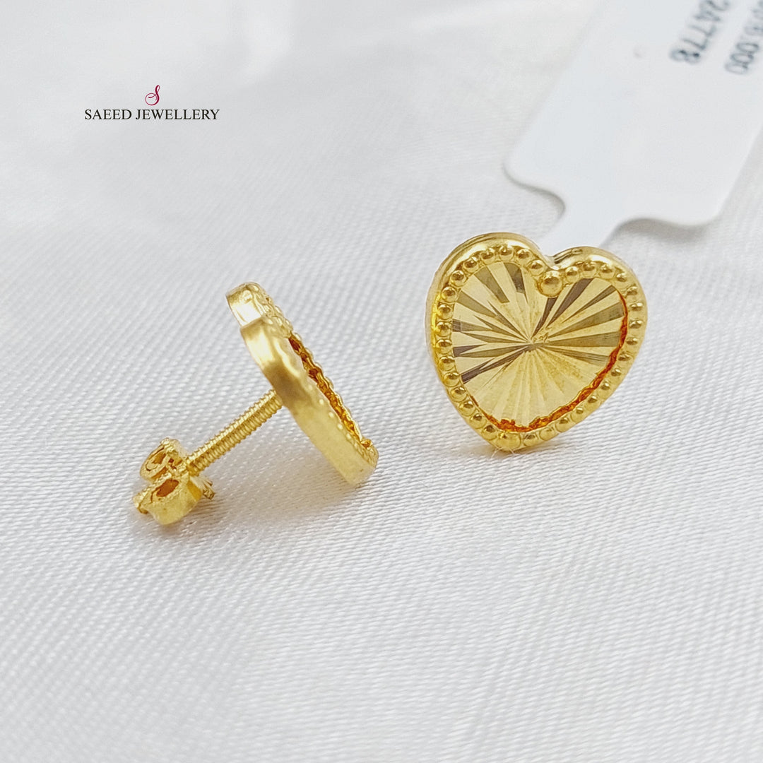 18K Gold Heart Earrings by Saeed Jewelry - Image 10