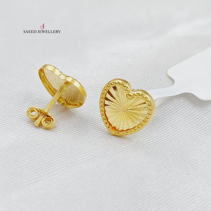 18K Gold Heart Earrings by Saeed Jewelry - Image 4