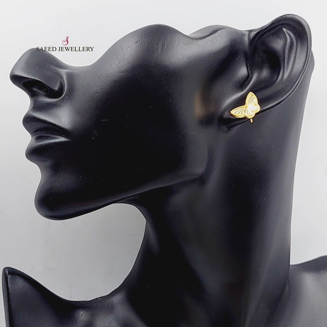 18K Gold Heart Earrings by Saeed Jewelry - Image 2