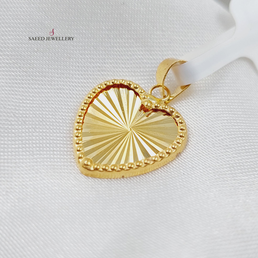 18K Gold Heart Pendant by Saeed Jewelry - Image 3