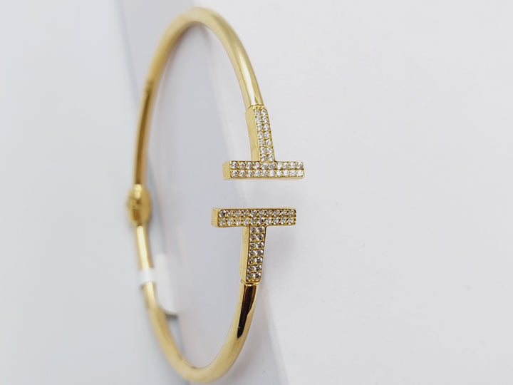 18K Gold Italian Nail Bracelet by Saeed Jewelry - Image 3