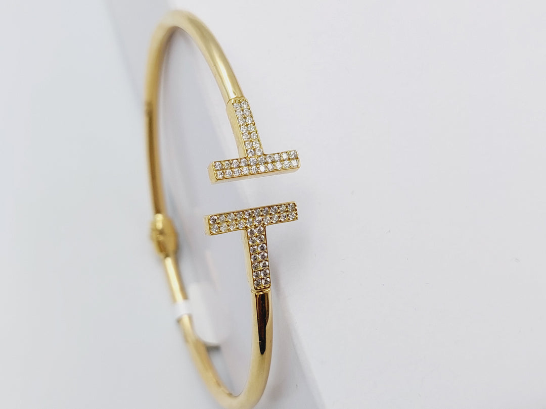 18K Gold Italian Nail Bracelet by Saeed Jewelry - Image 4