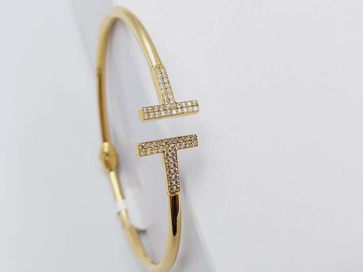 18K Gold Italian Nail Bracelet by Saeed Jewelry - Image 4