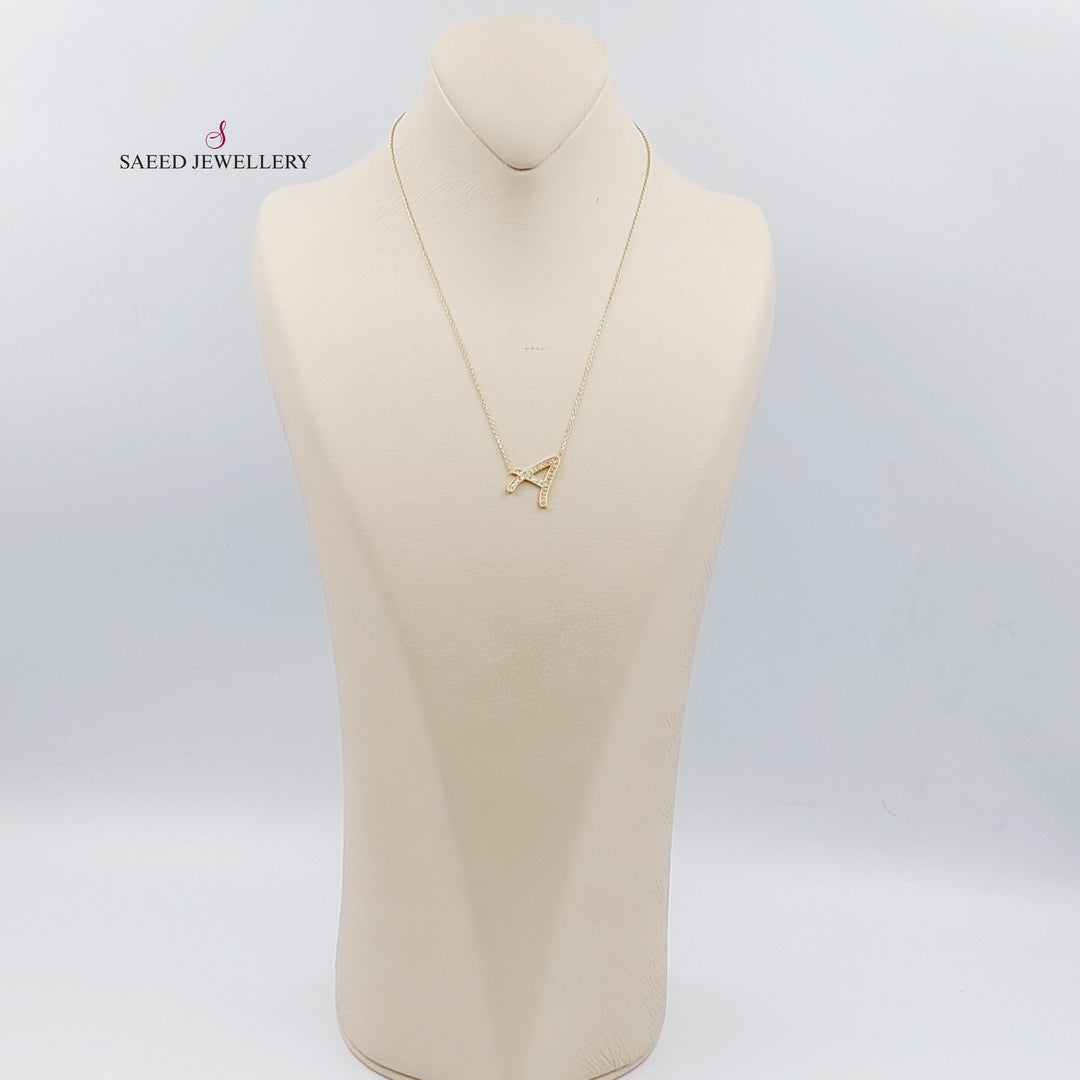 18K Gold Letter A Necklace by Saeed Jewelry - Image 3