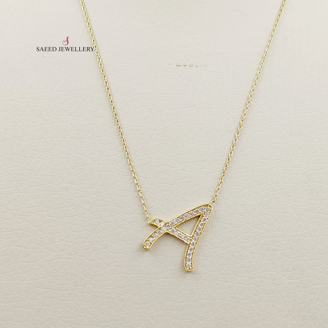 18K Gold Letter A Necklace by Saeed Jewelry - Image 4