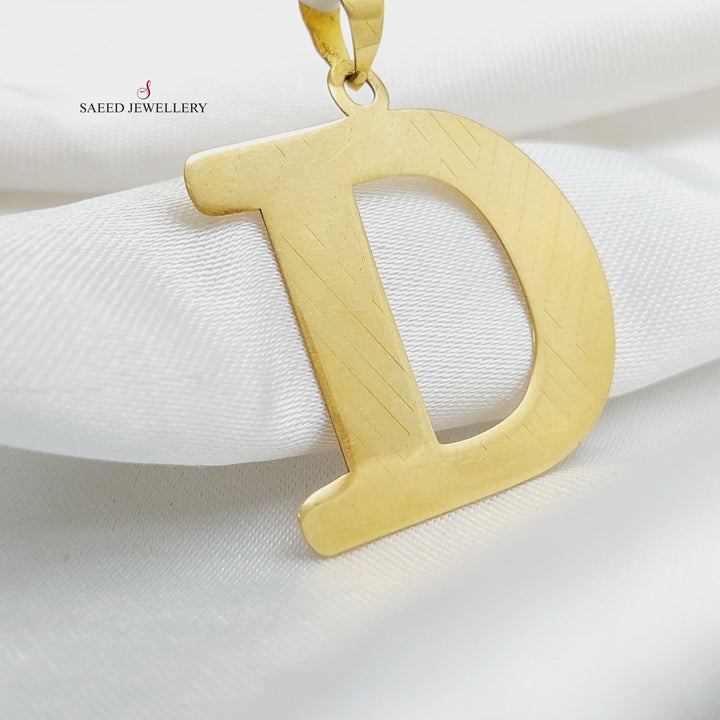 18K Gold Letter D Pendant by Saeed Jewelry - Image 3