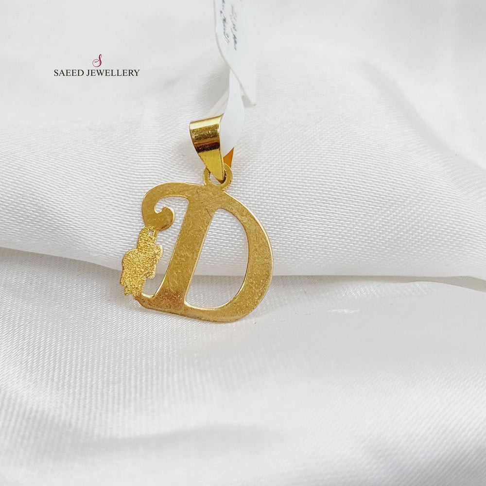 18K Gold Letter D Pendant by Saeed Jewelry - Image 2