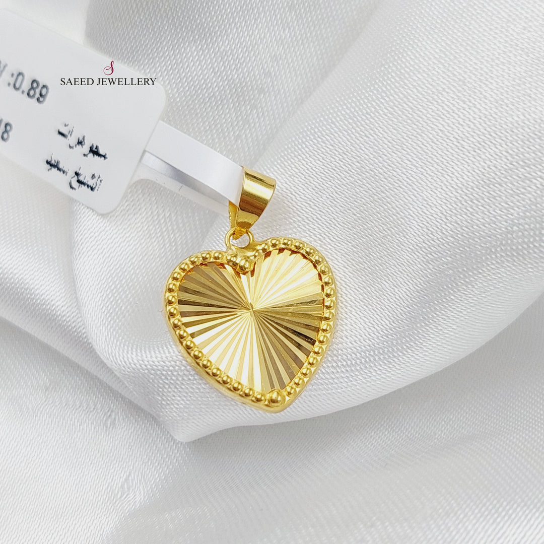 18K Gold Light Heart Pendant by Saeed Jewelry - Image 4