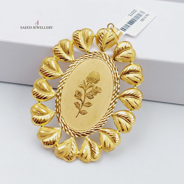 18K Gold Ounce Shape Pendant by Saeed Jewelry - Image 1