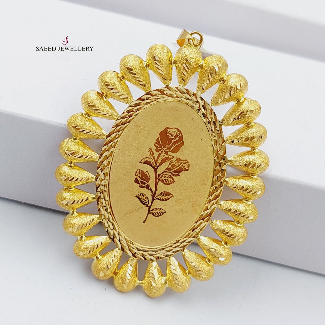 18K Gold Ounce Shape Pendant by Saeed Jewelry - Image 3