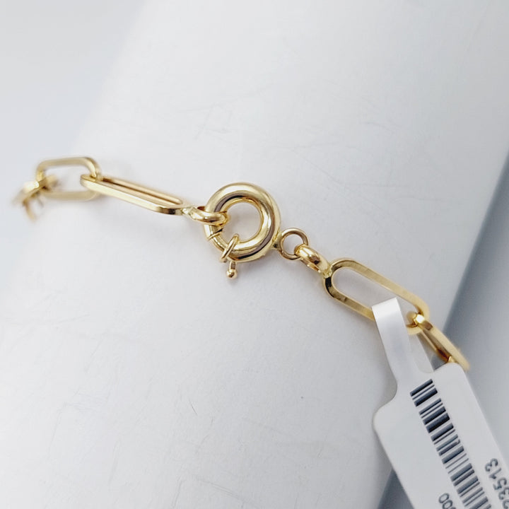 18K Gold Paperclip Bracelet by Saeed Jewelry - Image 3