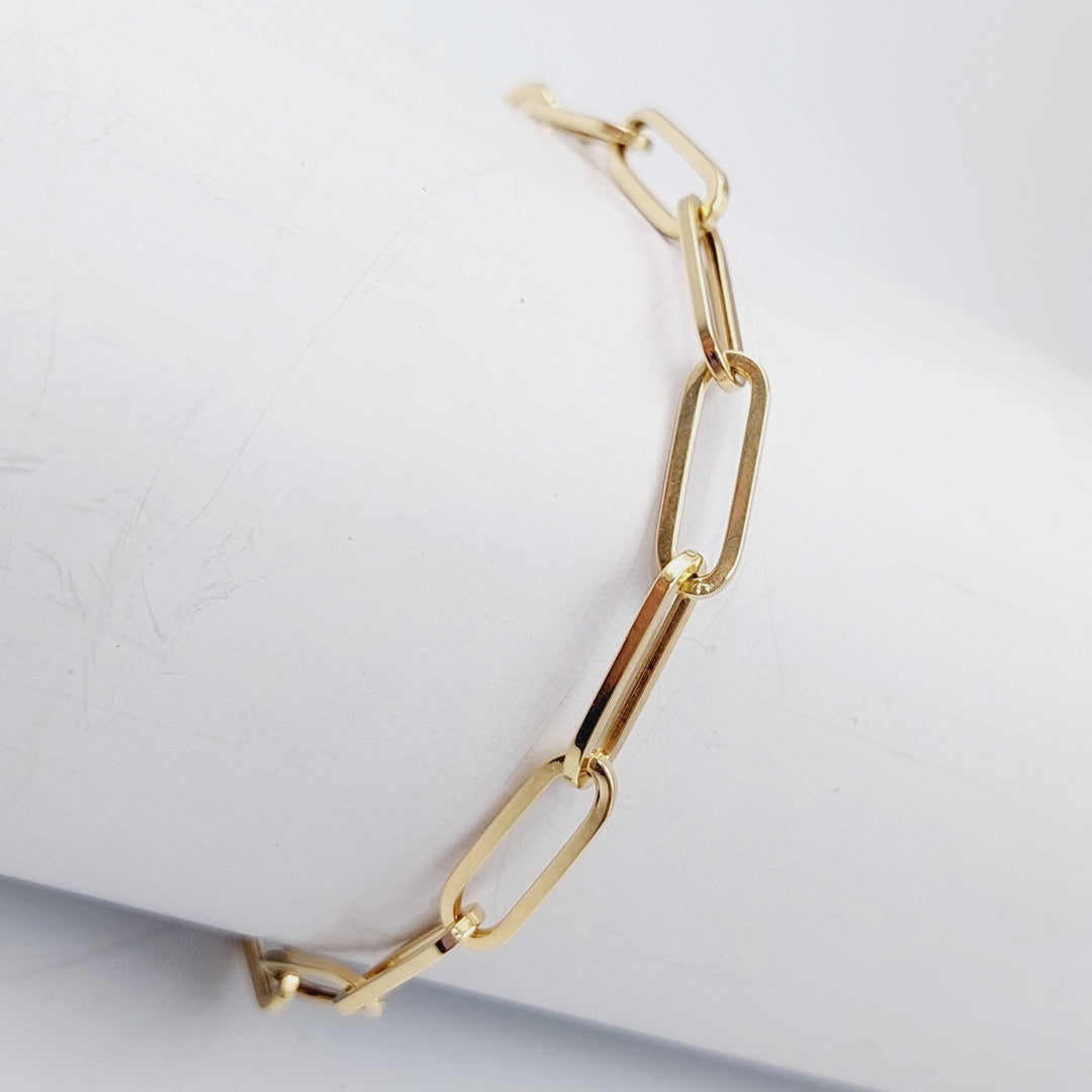 18K Gold Paperclip Bracelet by Saeed Jewelry - Image 7