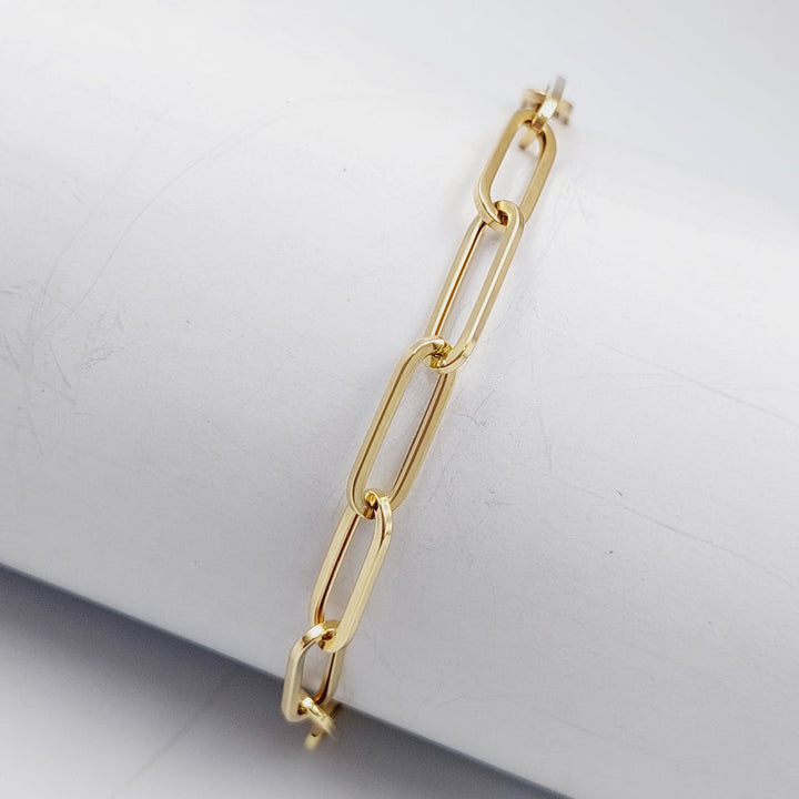 18K Gold Paperclip Bracelet by Saeed Jewelry - Image 3