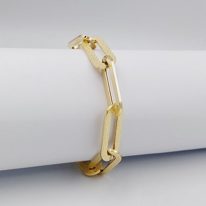 18K Gold Paperclip Bracelet by Saeed Jewelry - Image 5