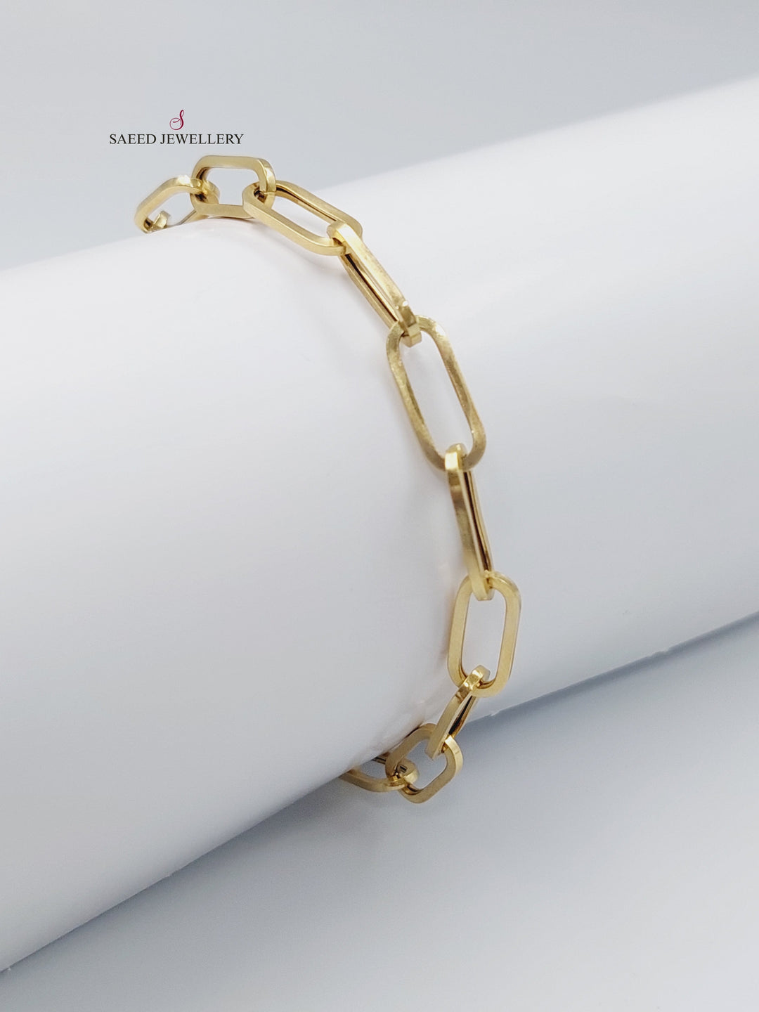 18K Gold Paperclip Bracelet by Saeed Jewelry - Image 3