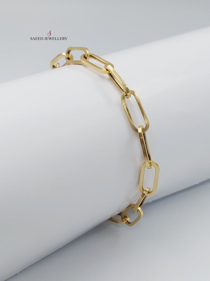 18K Gold Paperclip Bracelet by Saeed Jewelry - Image 4