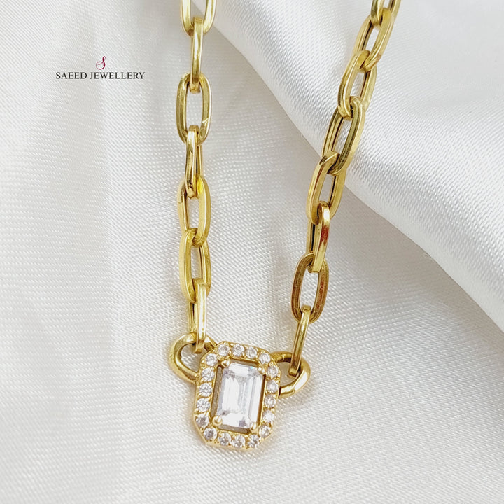 18K Gold Paperclip Necklace by Saeed Jewelry - Image 2