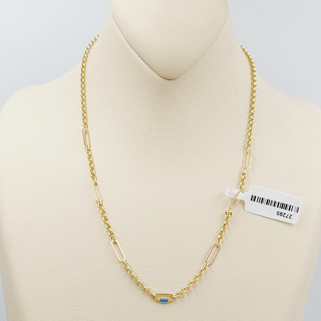 18K Gold Paperclip Necklace by Saeed Jewelry - Image 2