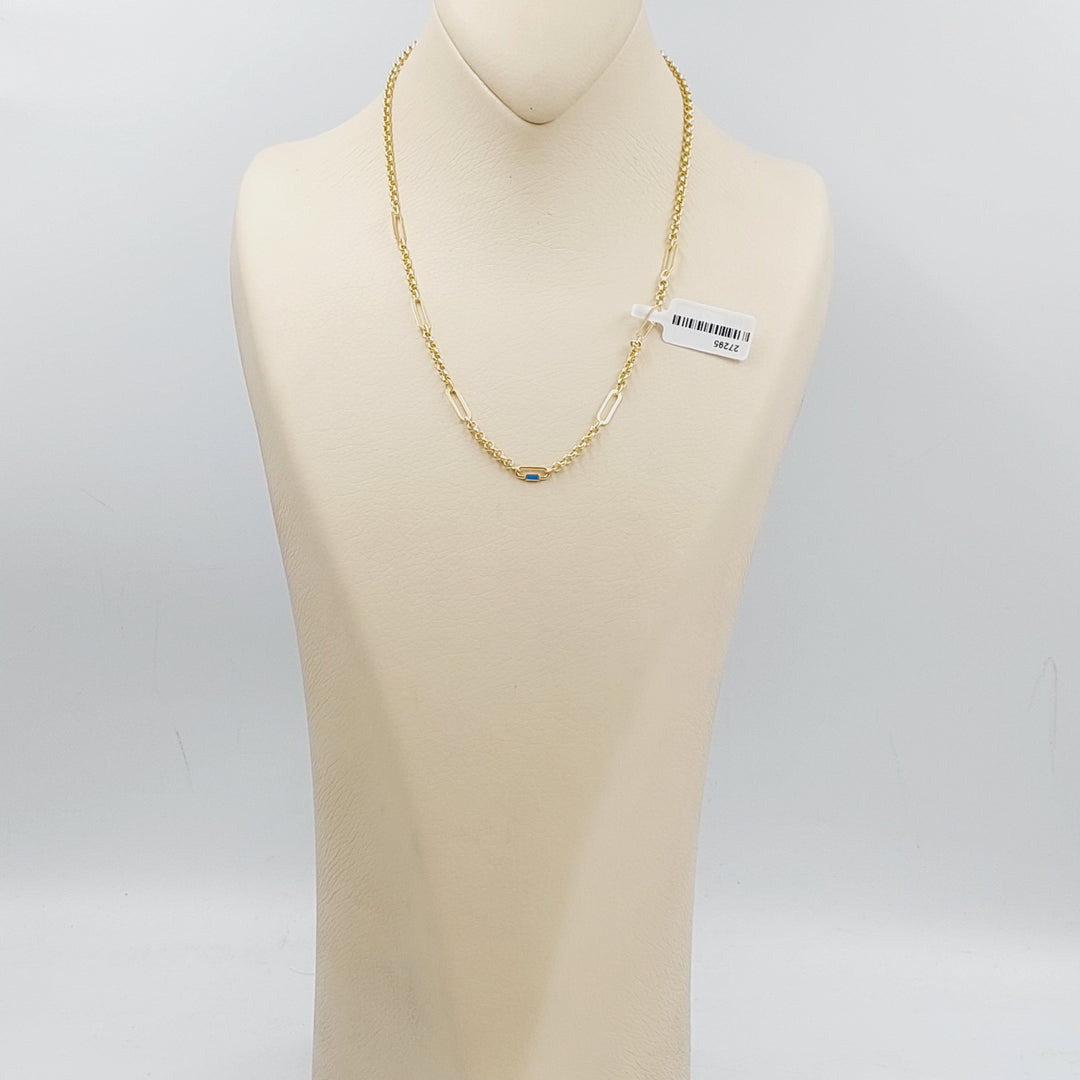 18K Gold Paperclip Necklace by Saeed Jewelry - Image 9