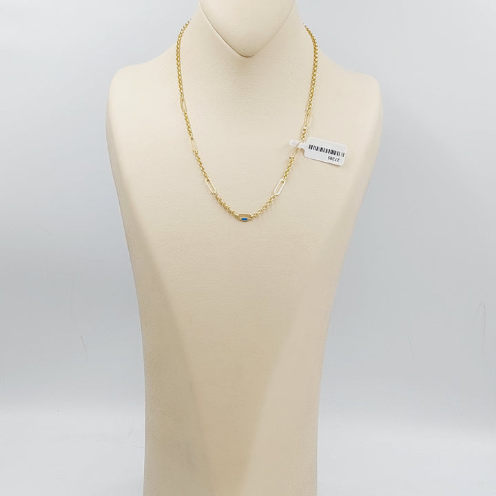 18K Gold Paperclip Necklace by Saeed Jewelry - Image 9