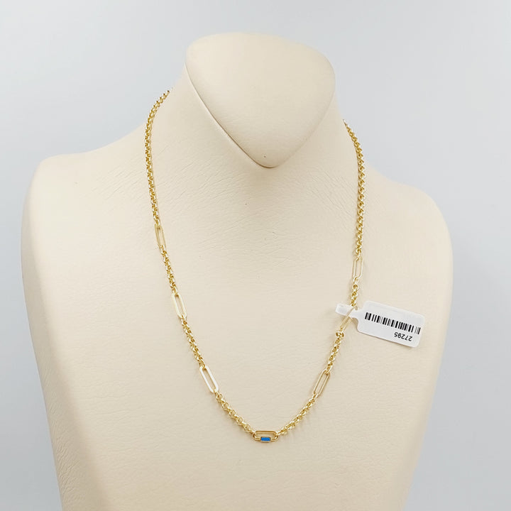 18K Gold Paperclip Necklace by Saeed Jewelry - Image 4