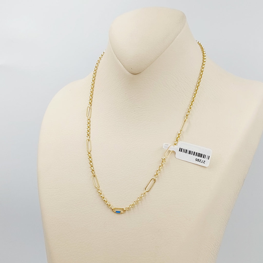 18K Gold Paperclip Necklace by Saeed Jewelry - Image 7