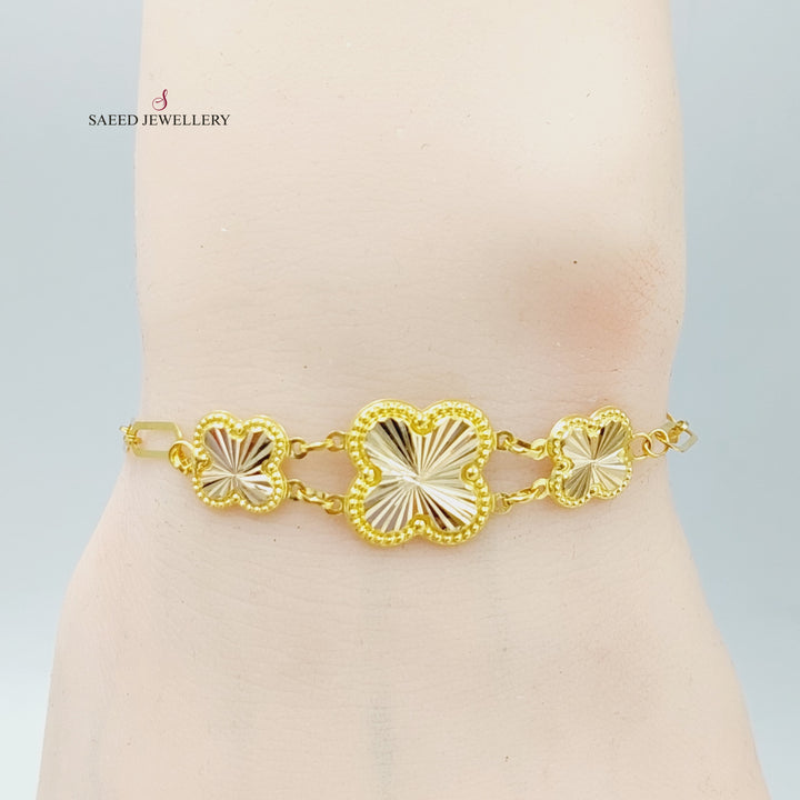 18K Gold 18K Clover Bracelet by Saeed Jewelry - Image 2