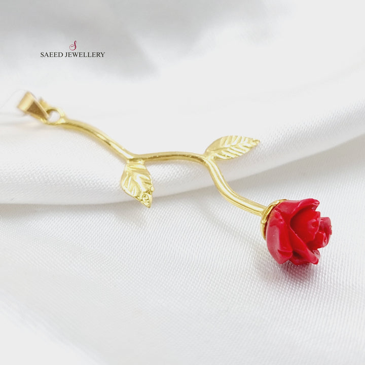 18K Gold Rose Pendant by Saeed Jewelry - Image 4