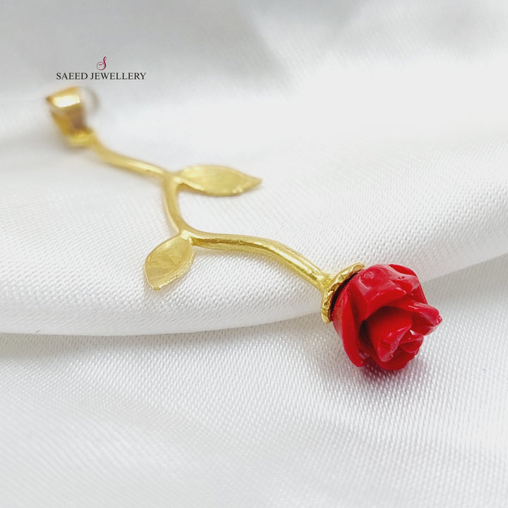 18K Gold Rose Pendant by Saeed Jewelry - Image 7