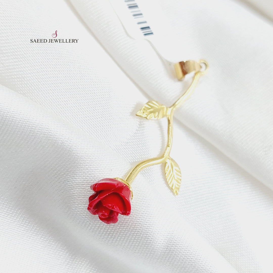 18K Gold Rose Pendant by Saeed Jewelry - Image 4