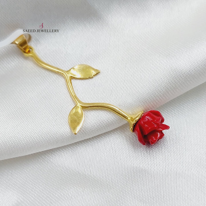 18K Gold Rose Pendant by Saeed Jewelry - Image 3