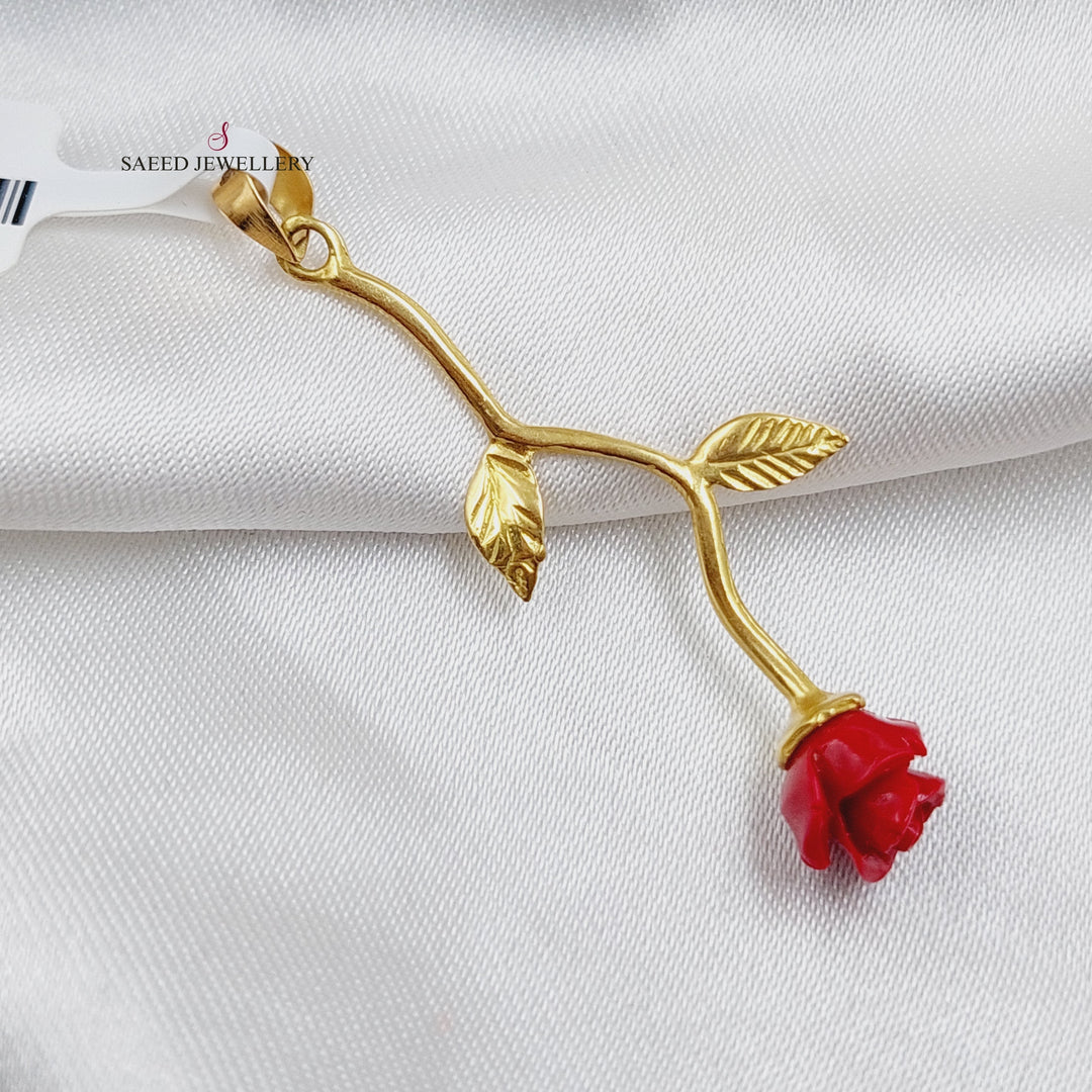 18K Gold Rose Pendant by Saeed Jewelry - Image 7