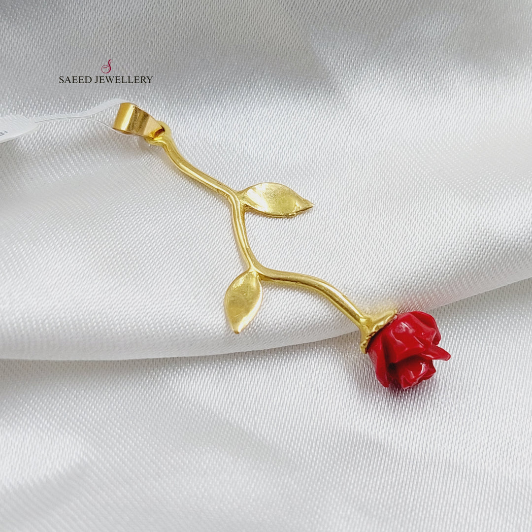 18K Gold Rose Pendant by Saeed Jewelry - Image 9